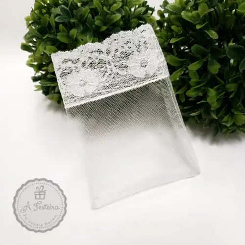Saquinho de Organza com Renda