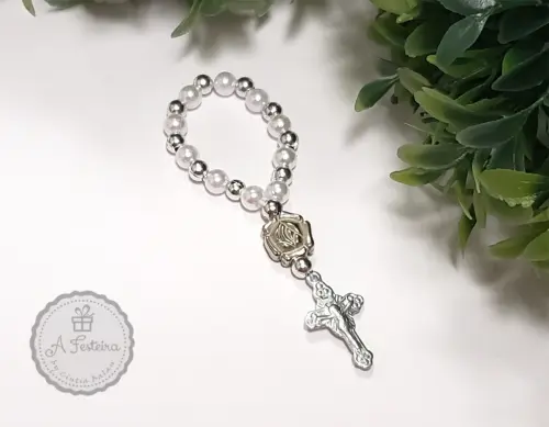 Tercinho Pérola com Flor Prateada