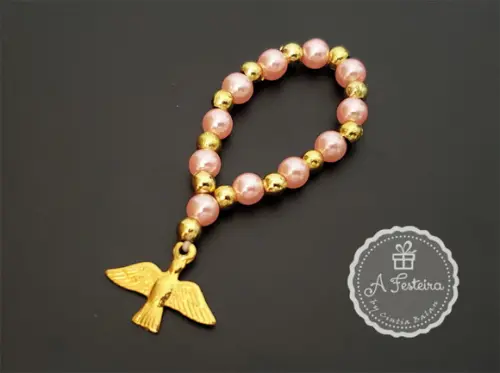 Tercinho Espírito Santo Pérola Rosa com Dourado