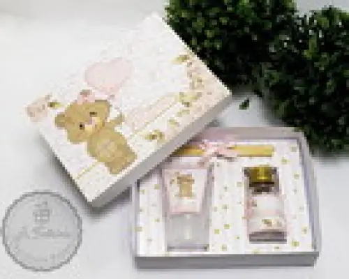 Caixa Ursinha com Aromatizador e Alcool Gel