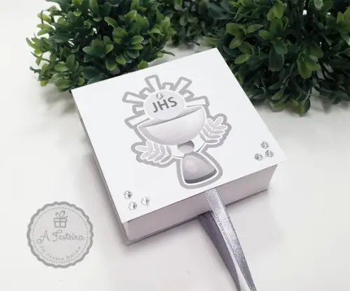 Caixa Cinza para 4 Doces Eucaristia