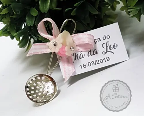 Escumadeira Prateada com Imã (rosa)