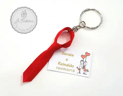 Mini Gravata Chaveiro com Tag com Tag Personalizado