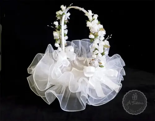Cesta Babado Branco