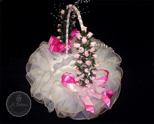 Cesta Florista Cor de Rosa
