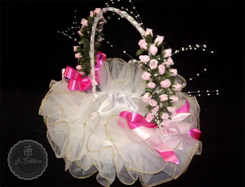 Cesta Florista Cor de Rosa