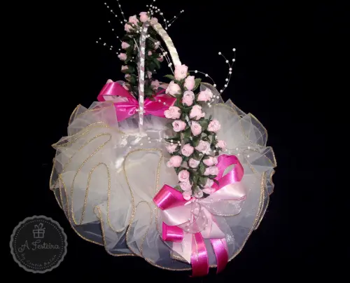 Cesta Florista Cor de Rosa