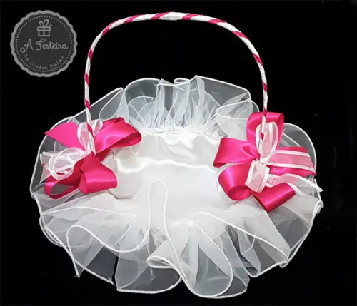 Cesta Florista Laço Pink