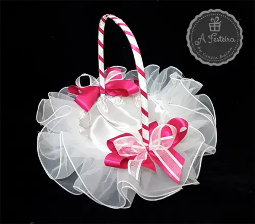 Cesta Florista Laço Pink
