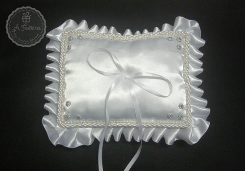 Almofada Porta Alianças com Strass
