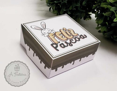 Caixa para 4 Doces Feliz Páscoa