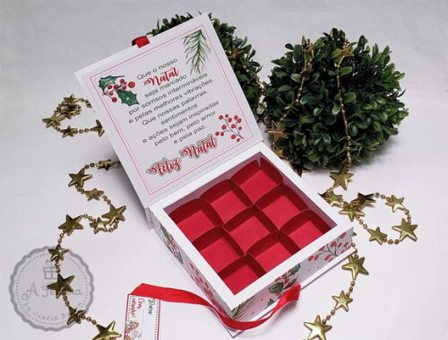 Caixa para 9 Doces de Natal