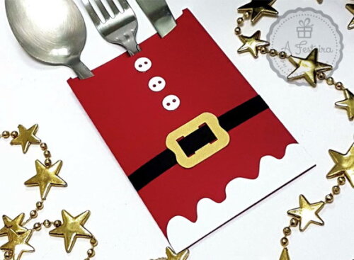 Porta Talher Papai Noel