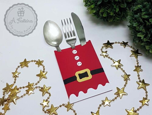 Porta Talher Papai Noel