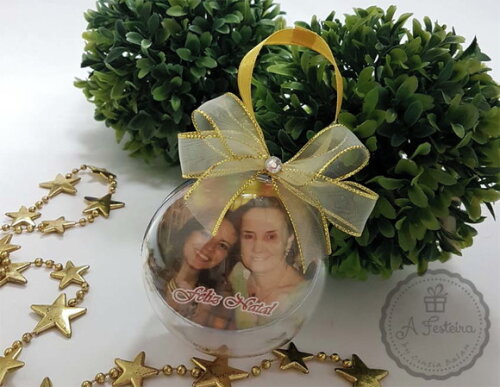 Bola de Natal Personalizada com Strass