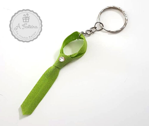 Mini Gravata Chaveiro com Strass