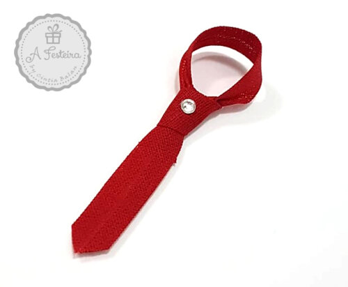 Mini Gravata com Strass e Imã