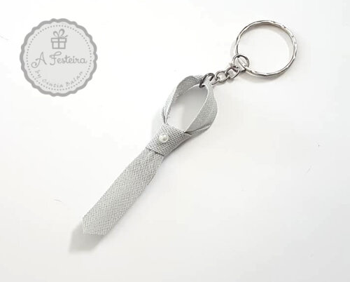 Mini Gravata Chaveiro com Pérola