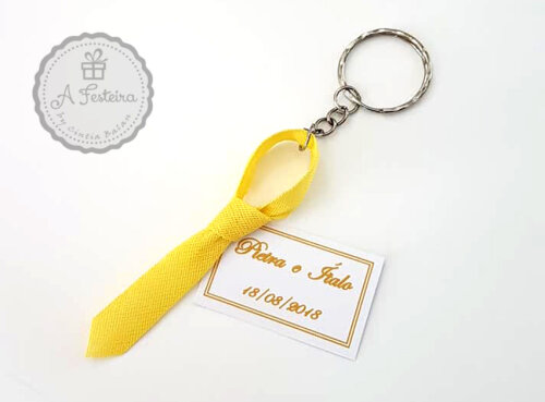 Mini Gravata Chaveiro com Tag Personalizado