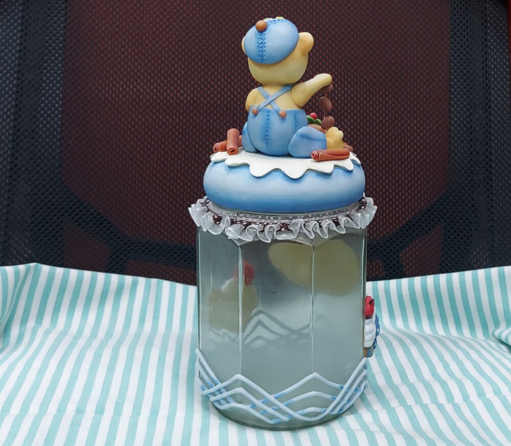 POTE DE CAFÉ COM URSINHO, POTE DE VIDRO PARA CAFÉ,  POTE DECORA