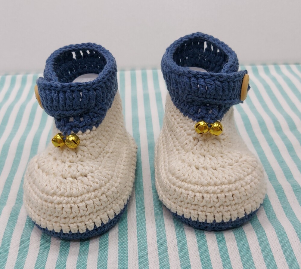 BOTINHA DE CROCHÊ PARA BEBÊ MODELO JUNIOR 9,5CM, SAPATINHO DE B