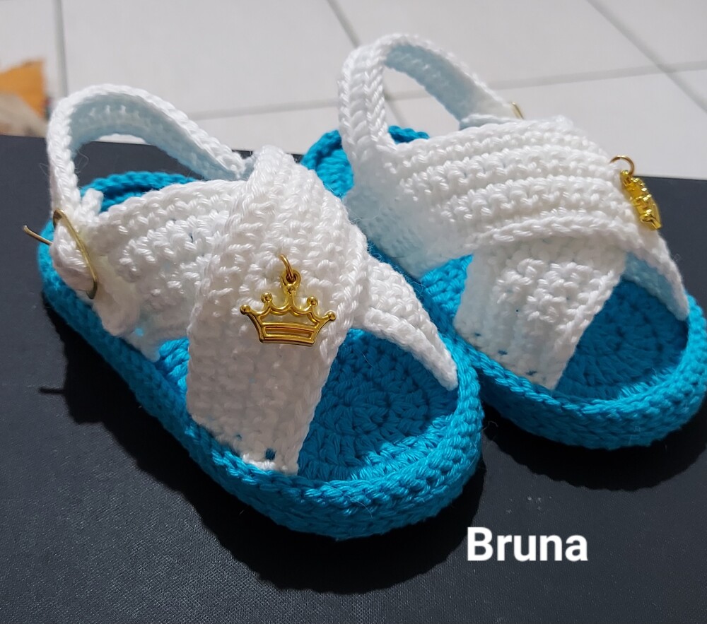 SANDÁLIA DE CROCHÊ PARA BEBÊ MENINA MODELO BRUNA, SANDÁLIA DE
