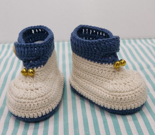 BOTINHA DE CROCHÊ PARA BEBÊ MODELO JUNIOR 9,5CM, SAPATINHO DE BEBÊ, CROCHÊ