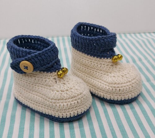 BOTINHA DE CROCHÊ PARA BEBÊ MODELO JUNIOR 9,5CM, SAPATINHO DE B