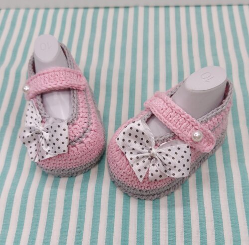 SAPATINHO DE CROCHÊ PARA BEBÊ MENINA MODELO ANINHA 10CM, SAPATINHO PARA MENINA, SAPATINHO DE BEBÊ, CROCHÊ
