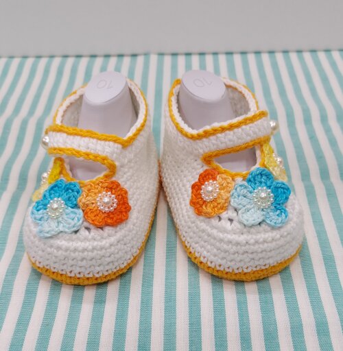 SAPATINHO DE CROCHÊ PARA BEBÊ MENINA - MODELO BIA 9,5 CM, SAPATINHO PARA BEBÊ EM CROCHÊ, SAPATINHO PARA MENINA BEBÊ, CROCHÊ
