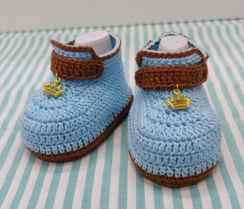 SAPATINHO DE CROCHÊ PARA BEBÊ MENINO MODELO MATHEUS 9,5 CM, SAPATINHO DE CROCHÊ PARA BEBÊ, SAPATINHO DE BEBÊ, SAPATINHO PARA BEBÊ DE CROCHÊ, CROCHÊ