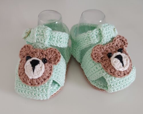 SANDÁLIA DE CROCHÊ PARA BEBÊ UNISEX MODELO BABY 9,5 CM, SANDÁRIA PARA BEBÊ DE CROCHÊ, SANDÁLIA PARA BEBÊ UNISEX, CROCHÊ