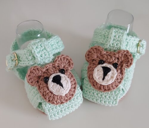 SANDÁLIA DE CROCHÊ PARA BEBÊ UNISEX MODELO BABY 9,5 CM, SANDÁ