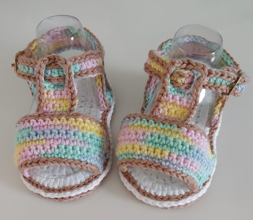SANDÁLIA PARA BEBÊ MENINA MODELO BÁRBARA 10CM, SANDÁLIA PARA BEBÊ DE CROCHÊ, SANDÁLIA DE CROCHÊ PARA MENINA, CROCHÊ