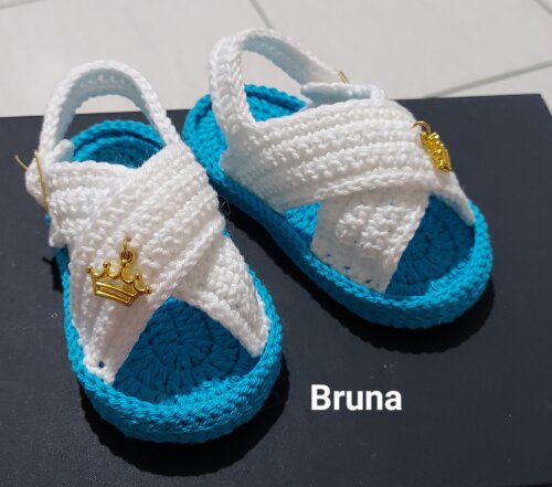 SANDÁLIA DE CROCHÊ PARA BEBÊ MENINA MODELO BRUNA, SANDÁLIA DE