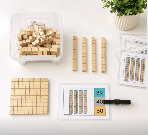 Kit Material Dourado Montessori Com Cartões