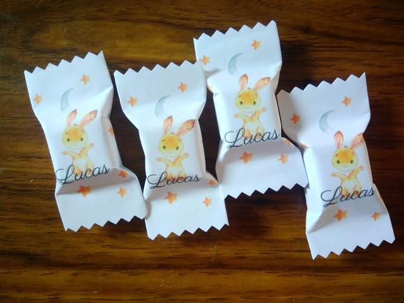 Lembrancinha de Maternidade Caramelo Personalizado 150 Unid