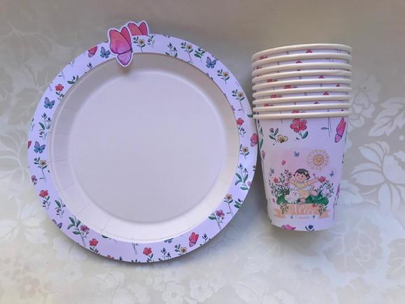 24 Pratinhos Personalizados + 24 Copos Personalizados