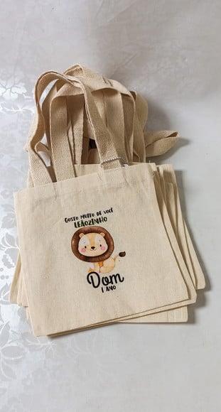 Lembrancinha Sacolas Ecológica Algodão Cru 20x20cm - 30 Unid