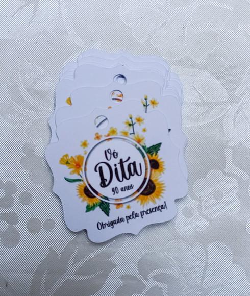 Tag de Agradecimento Girassol - 50 Unidades