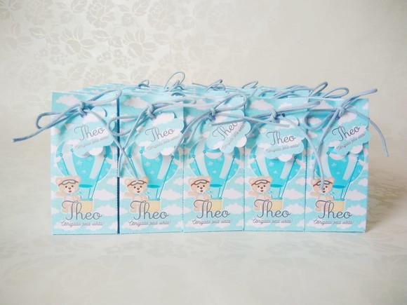 Lembrancinha de Maternidade Ursinho Baloeiro Azul 50 Unids