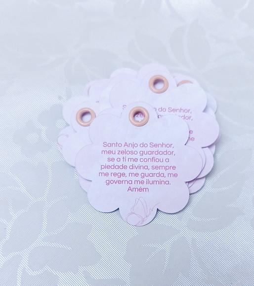 Tag Batizado Oração do Santo Anjo - 50 Unidades