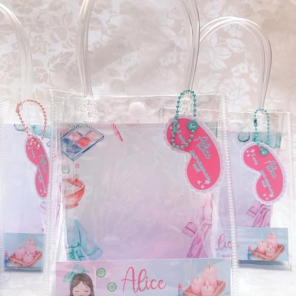 Mini Sacolinha Transparente Personalizada Spa - 10 Unid
