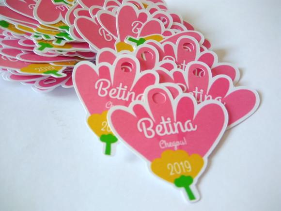 Tag Flor Lembrancinha de Maternidade 50 Unidades