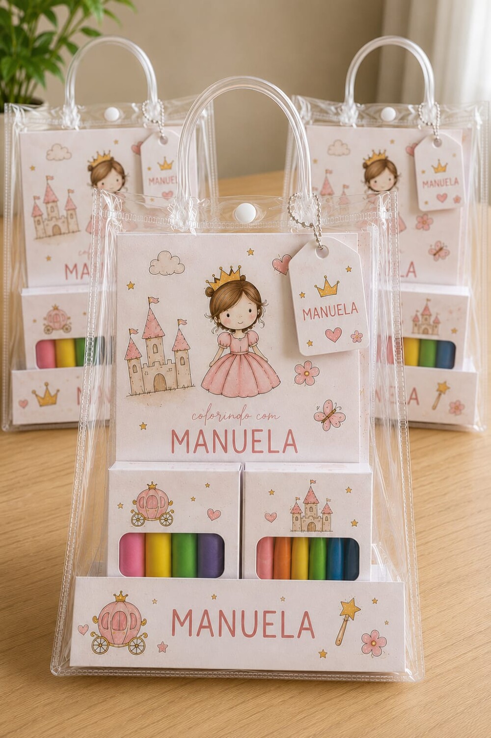 Kit Colorir Princesa Personalizado | Lembrancinha Infantil de Lux