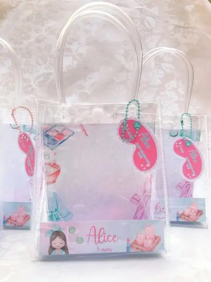 Mini Sacolinha Transparente Personalizada Spa - 20 Unid