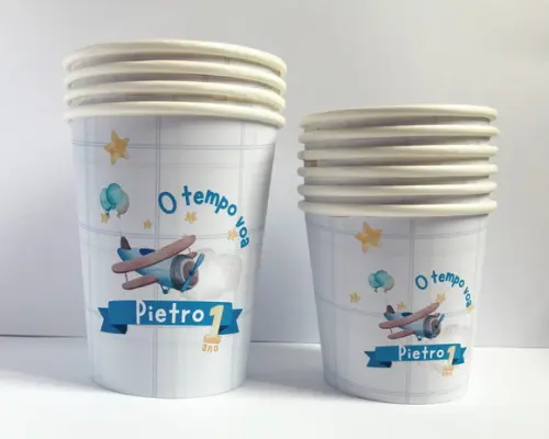 Kit Copos Personalizados - 50 Copos 270ml + 50 Copos 110ml