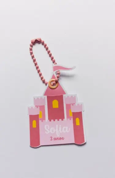 Tag Castelo com Ilhós e Corrente Bolinha - 30 Unidades