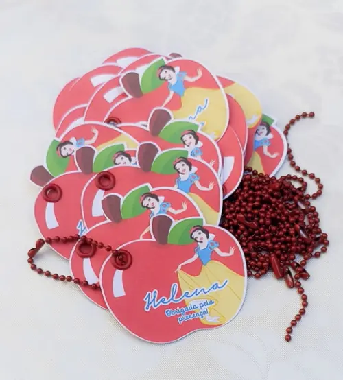 Tags Branca de Neve Maçã - 30 Unidades