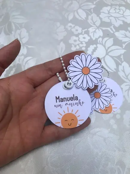 Tag de Agradecimento Margarida/daisy - Dupla - 50 Unidades